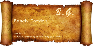 Basch Gordon névjegykártya